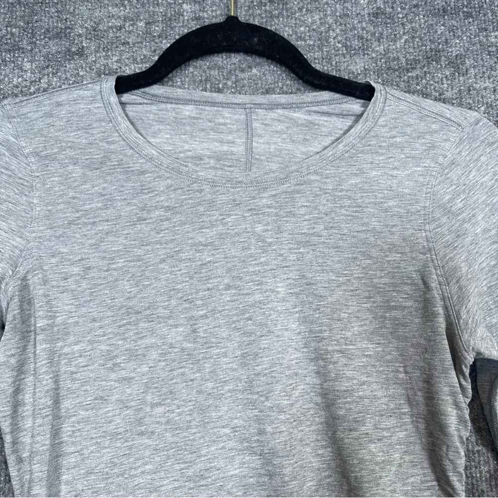 Lululemon Cinch It Long‎ Sleeve Tee Womens Medium Gray Heathered Active Stretchy